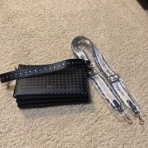 BINNARI Black Studded Crossbody Bag